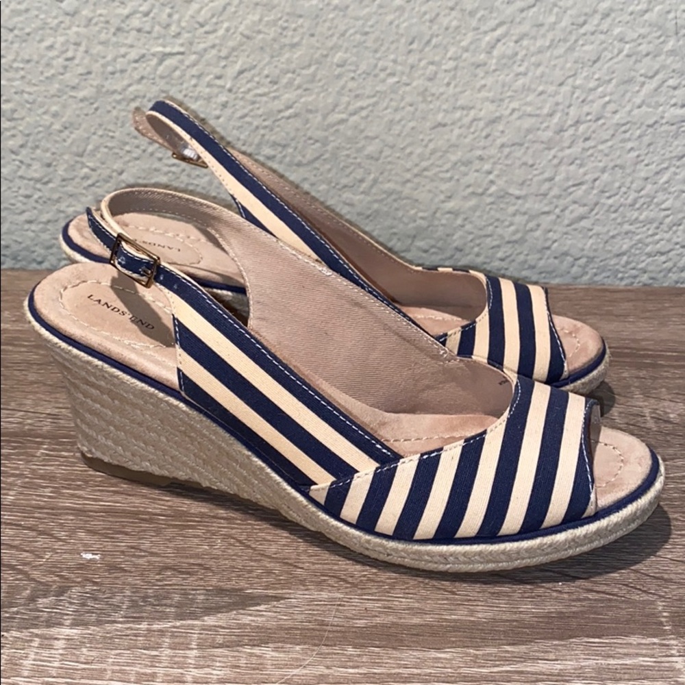Lands’ End nautical wedge sandals